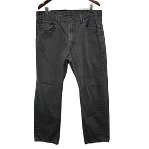 Levis 505 Jeans Mens 38 X 32 Dark Gray Cotton Straight Leg Classic Denim